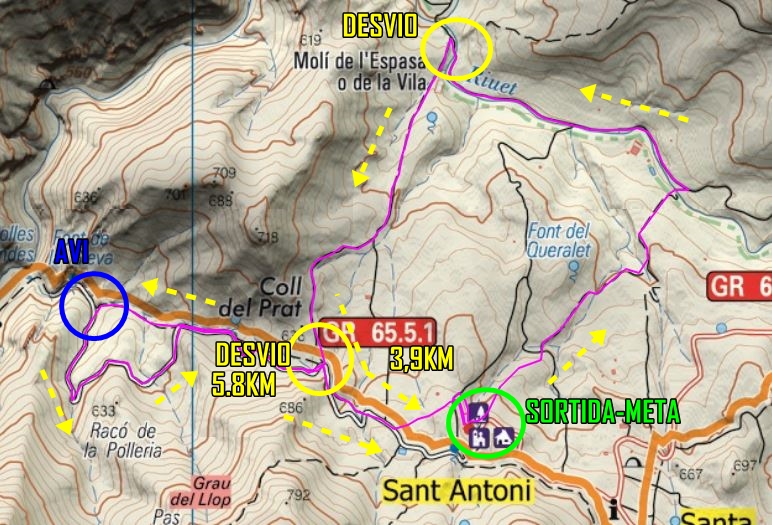 mapa alternatiu 5k trail ermites