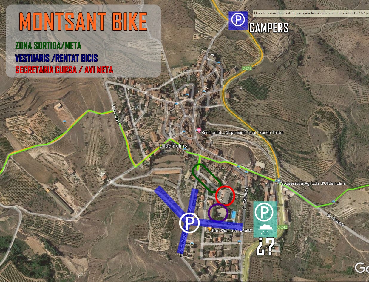 MAPA APARCAMENT MONTSANT BIKE